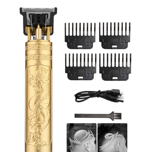 Dragon Hair Trimmer Clipper Professional Rechargeable USB Micro A Gold - Picture 1 of 2